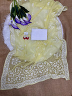 SM Soft Georgette Embroidered Chikankari Saree