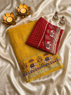 SM New Arrival Viscose Georgette Checkered Saree