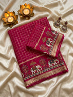 SM New Arrival Viscose Georgette Checkered Saree