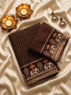 SM New Arrival Viscose Georgette Checkered Saree