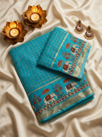 SM New Arrival Viscose Georgette Checkered Saree