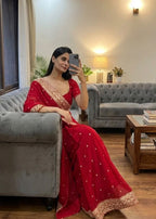 SM Designer Party Wear Rangoli Silk Saree with Zari, Coding & Sequins Embroidery Border
