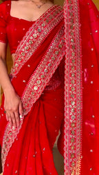 SM Designer Party Wear Rangoli Silk Saree with Zari, Coding & Sequins Embroidery Border