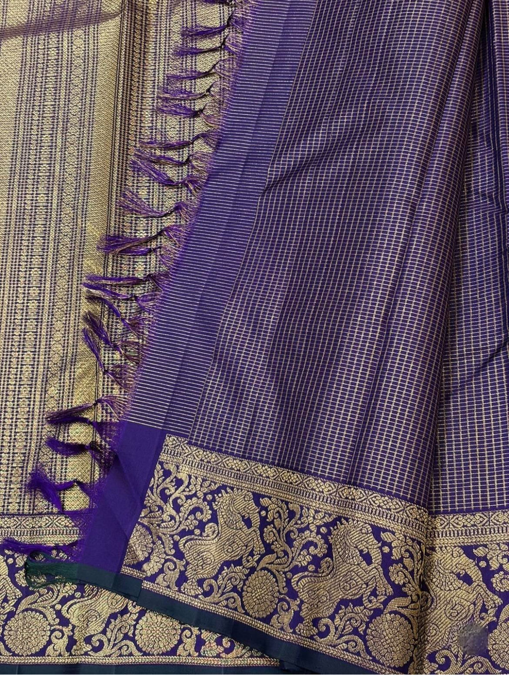 SM Pure Gold Zari Woven Banarasi Soft Silk Saree with Solid Jacquard Weave