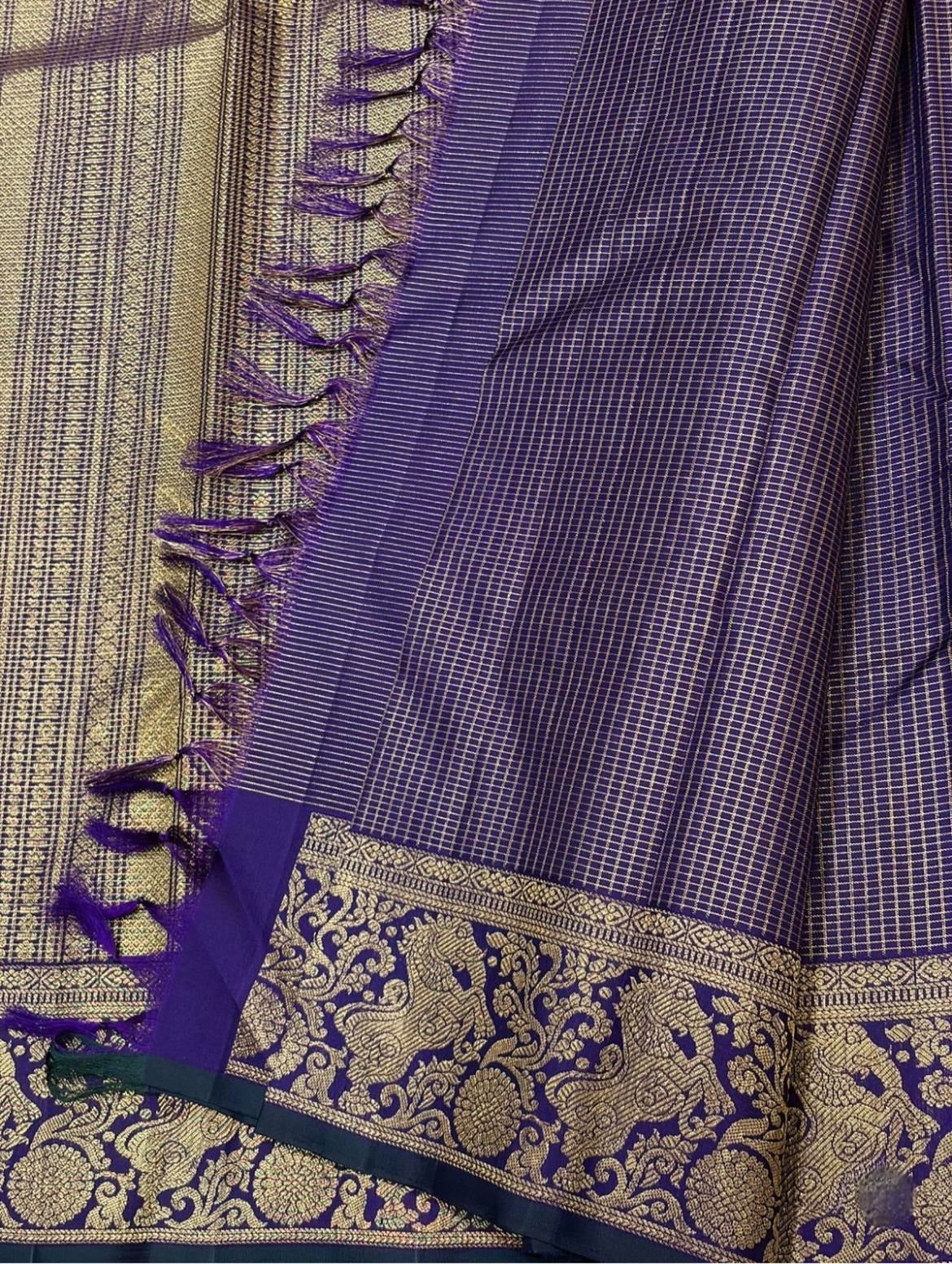 SM Pure Gold Zari Woven Banarasi Soft Silk Saree with Solid Jacquard Weave