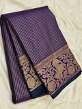 SM Pure Gold Zari Woven Banarasi Soft Silk Saree with Solid Jacquard Weave