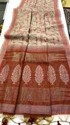 SM Elegant Jamdani Woven Jaal Soft Silk Blend Saree with Artistic Pallu