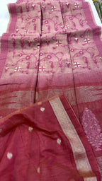 SM Elegant Jamdani Woven Jaal Soft Silk Blend Saree with Artistic Pallu