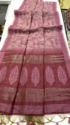 SM Elegant Jamdani Woven Jaal Soft Silk Blend Saree with Artistic Pallu