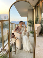 SM Pranjal Designer Soft Fandy Satin Saree with 3mm Sequins Embroidery Jaal