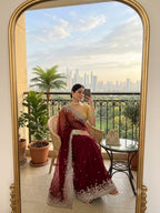 SM Pranjal Designer Soft Fandy Satin Saree with 3mm Sequins Embroidery Jaal