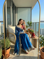 SM Pranjal Designer Soft Fandy Satin Saree with 3mm Sequins Embroidery Jaal