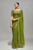 SM Elegant Georgette Dyed Sarees