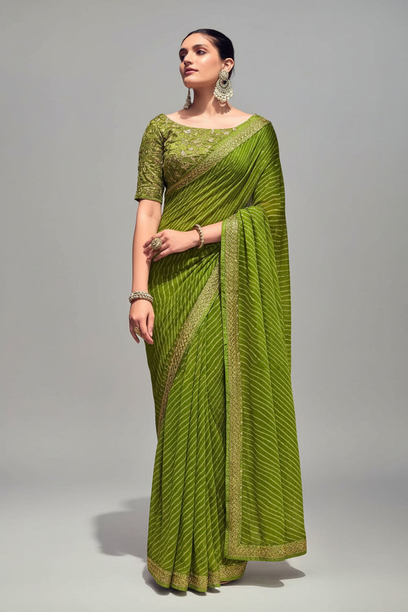SM Elegant Georgette Dyed Sarees