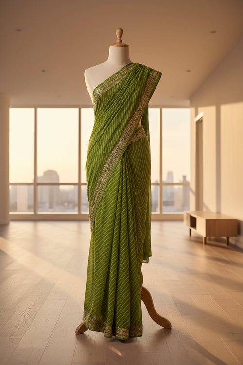 SM Elegant Georgette Dyed Sarees