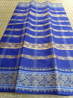 SM Women Cotton Woven Design Saree Without Blouse