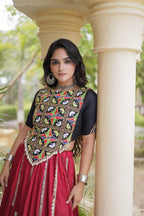 SM Rayon Mirror Work Lehenga with Embroidered Blouse