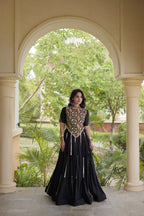 SM Rayon Mirror Work Lehenga with Embroidered Blouse