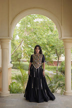 SM Rayon Mirror Work Lehenga with Embroidered Blouse