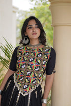 SM Rayon Mirror Work Lehenga with Embroidered Blouse