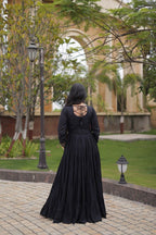 SM Rayon Gown with Gota Patti Lace & Mirror Work Blouse