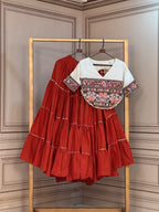 SM Kora Cotton Full-Stitched Lehenga with Kutchi Patchwork Blouse