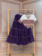 SM Kora Cotton Full-Stitched Lehenga with Kutchi Patchwork Blouse