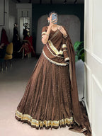 SM Pure Chanderi Zari Woven Lehenga with Matching Blouse & Dupatta