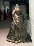 SM Pure Chanderi Zari Woven Lehenga with Matching Blouse & Dupatta