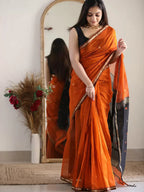 SM Soft Linen Slub Festive Saree with All-Over Jacquard Weaving