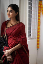 SM Soft Linen Slub Festive Saree with All-Over Jacquard Weaving