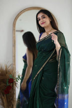 SM Soft Linen Slub Festive Saree with All-Over Jacquard Weaving
