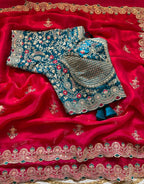 SM Designer Sequence and Thread Work Space Silk Festive Saree