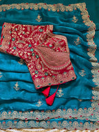 SM Designer Sequence and Thread Work Space Silk Festive Saree
