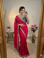 SM Designer Sequence and Thread Work Space Silk Festive Saree