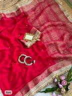 SM Designer Fendy Chiffon Party Wear Saree with Ghungroo Lace Work Blouse