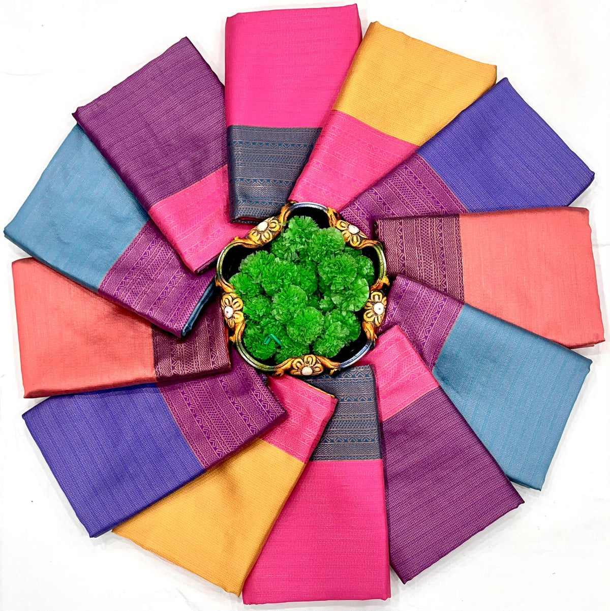 SM Soft Lichi Silk Saree with Rich Jacquard Pallu