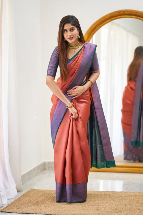 SM Soft Lichi Silk Saree with Rich Jacquard Pallu