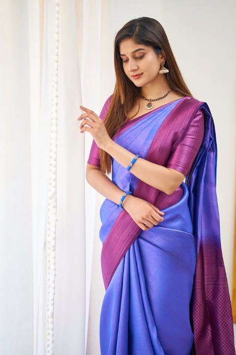 SM Soft Lichi Silk Saree with Rich Jacquard Pallu