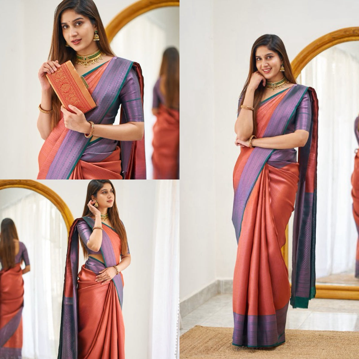 SM Soft Lichi Silk Saree with Rich Jacquard Pallu