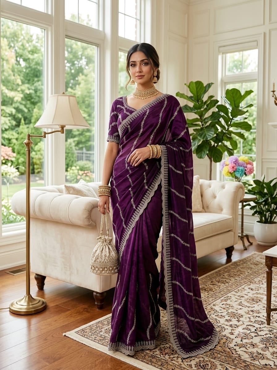 SM Designer Leheriya Padding Fendy Chiffon Saree